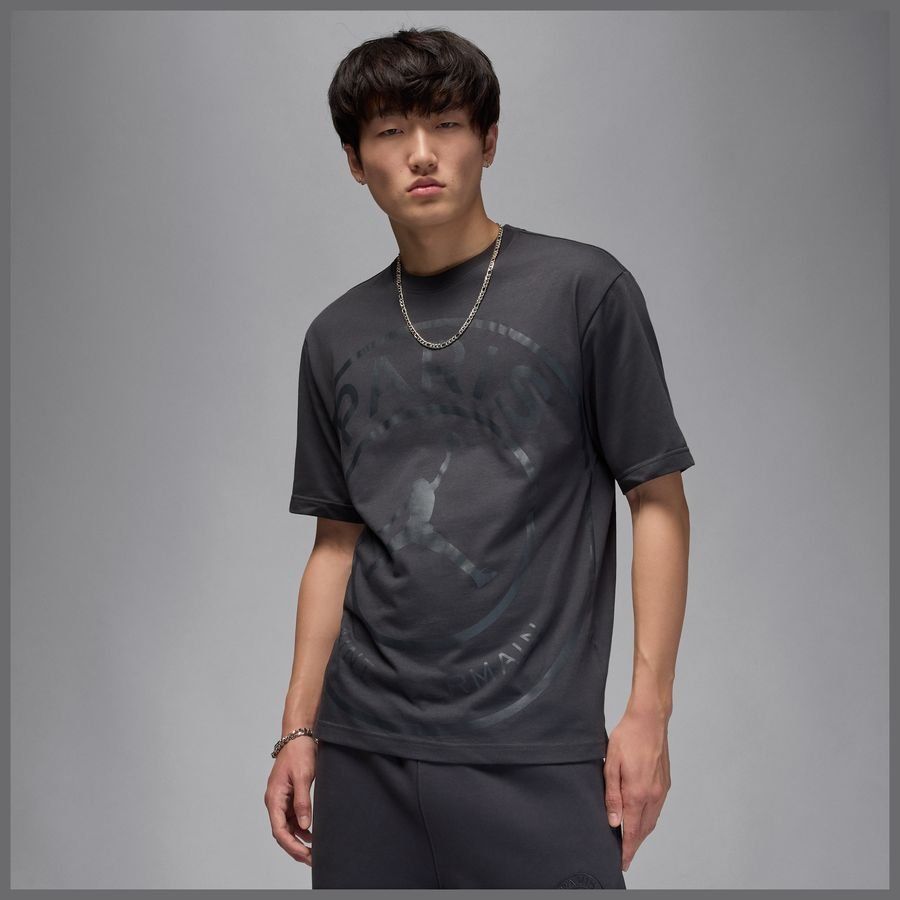 Paris Saint Germain T-Shirt Logo Jordan x PSG - Anthracite - Men's-SoccerKits Hub | Buy Soccer Jerseys Online
